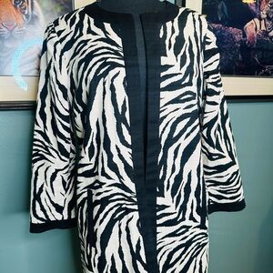 Chico's Elegant Black and White Zebra Print Jacket/Blazer Size 1